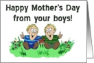 Happy Mother’s Day Twin Boys Paper Card