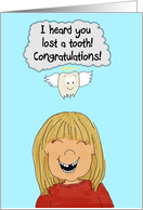 Lost Tooth Teeth Paper Greeting Card Girl card
