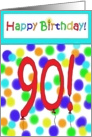 Happy Birthday 90 Bright Bold Balloon Paper Card