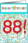 Happy Birthday 88 Bright Bold Balloon Paper Card