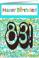 Happy Birthday 83 Bright Bold Balloon Paper Card