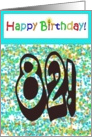 Happy Birthday 82 Bright Bold Balloon Paper Card