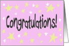  Pink Congratulations Star Paper Card