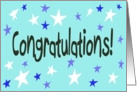 Blue Congratulations Star Paper Card