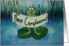 Frog Italian Happy Birthday Paper Card