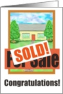 House Sold New Home Congratulations House Paper Card