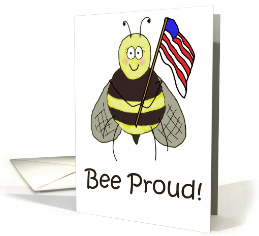 Bee Proud USA Military Support Our Troops Families Paper card (234892)