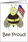 Bee Proud USA Military Support Our Troops Families Paper Card