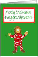 Merry Christmas Grandparents Girl Grandchild Grandaughter paper Card