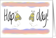 Happy Birthday Bee Whimsical Cute Paper Card