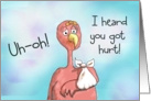 Pink Flamingo Bird Injured Accident Get Well Soon Recovery Paper Card