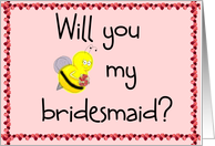 Will You Be Bee My Bridesmaid Wedding Invitation Card