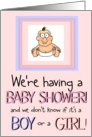 Baby Shower Invitation Surprise Boy or Girl Unknown Paper Card