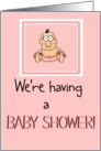 Baby Shower Invitation Baby Girl Paper Card