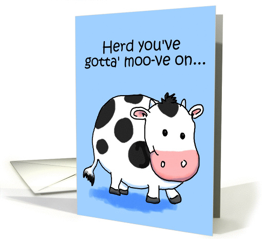 Cow Funny Humor Friendship Move Miss You Paper card (360552)