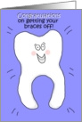 Congratulations On Getting Your Braces Off Whimsical Happy Blue Boy Paper Card