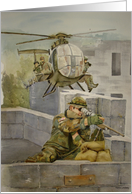 Support Our Troops Army Marine Navy Air Force Sniper Soldier Helicopter card