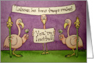 Pink Flamingo Party Whimsical Invitation Invite Let the Good Times Roll card