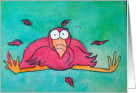 Watercolor Pink Flamingo Whimsical Encouragement Card