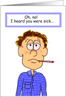 Sick Hospital Feel Better Soon Sick Illness Paper Greeting Card Whimsical Male card