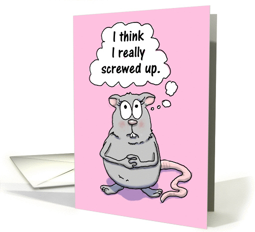 Apology Friend I'm Sorry Cute Mouse Paper card (658291)