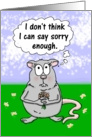 Sincere Apology,Cute Mouse with Flowers card