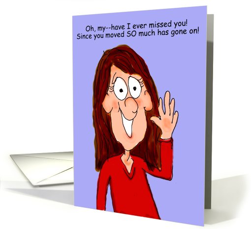 Miss You Girl Girlfriend Humor Funny Keep in Touch card (658483)
