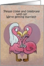 Pink Flamingo Couple Wedding Invitation Invite Whimsical Card