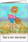 Pink Flamingo Happy Fall Funny Humor Pumpkin Patch Farm Card