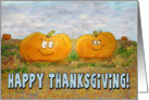 Happy Thanksgiving Pumpkin Couple Pair Whimsical Card