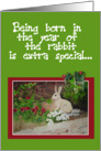 Happy Birthday Year of the Hare Rabbit Watercolor Rabbit card