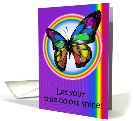Gay Lesbian Pride Encouragement Rainbow Butterfly card (757251)