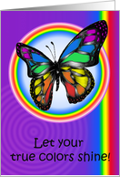 Gay Lesbian Pride Encouragement Rainbow Butterfly Card