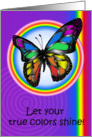 Gay Lesbian Pride Encouragement Rainbow Butterfly Card