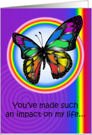 Gay Lesbian Pride Thank You Thanks Rainbow Butterfly Card