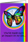 Gay Lesbian Pride Thank You Thanks Rainbow Butterfly Card