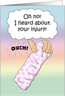 Broken Arm Hand Injury Funny Humor Card