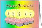 Happy Birthday 5 Cupcakes Candles card