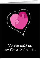 Love Romance Humor Puzzle Heart Funny Valentine’s Day Card Partner card