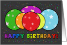 Happy Birthday Rainbow Balloons Confetti Card Blank Inside card