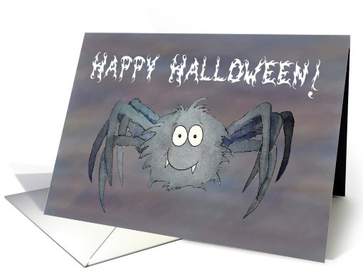 Happy Halloween Silly Whimsical Spider Paper card (769595)