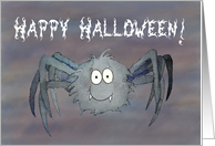Happy Halloween Silly Whimsical Spider Paper Card