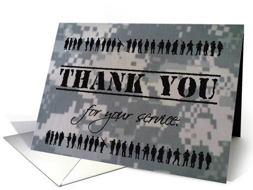Thank You For Your Military Service Patriotic Support Our Troops card