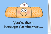 Thank You Cute Whimsical Humor Bandage General Card