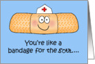 Thank You Cute Whimsical Humor Bandage General Card