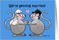 Wedding Announcement Marriage Whimsical Mice Mouse Couple Love card