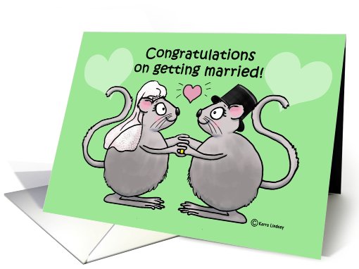 Congratulations Getting Married Whimsical Mice Couple... (815071)