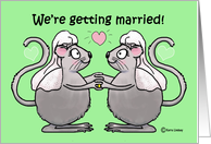 Wedding Announcement Gay Lesbian Couple Whimsical Mice Mouse card