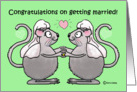 Congratulations Gay Lesbian Couple Whimsical Mice Mouse card