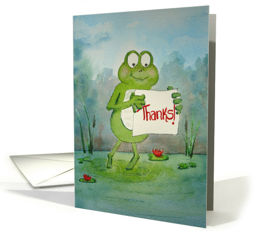 Frog : Thanks! Thank You Flower Lilly Pad card (86898)